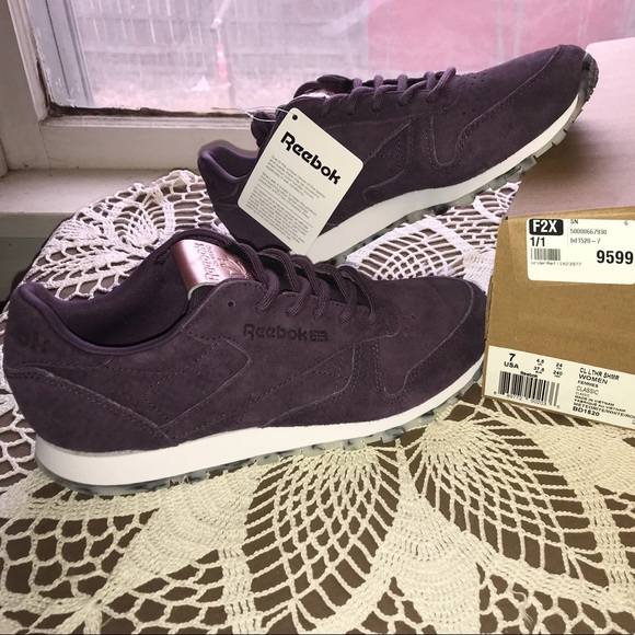 reebok classic purple suede